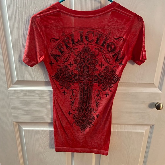 Affliction Burnout T-shirt Red - Picture 3 of 4